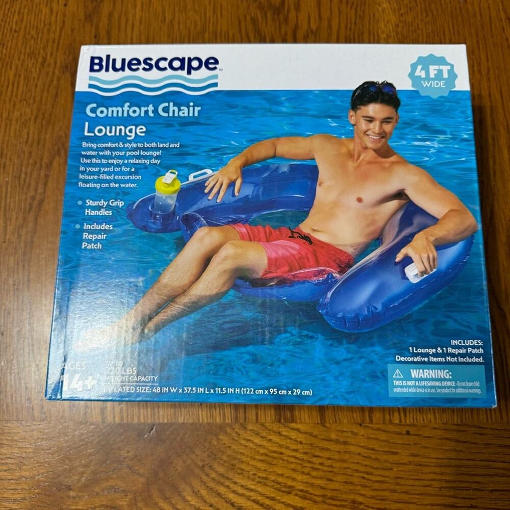 NEW Bluescape Comfort Lounge Chair Pool Floatie Chair Swim